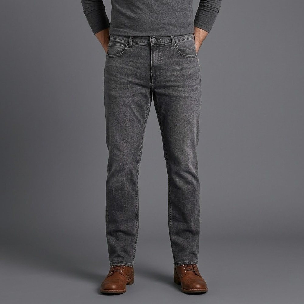 John‎ Varvatos Men's Jeans 38 Gray Black Wash JV701 Regular Fit Denim